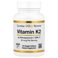 <img alt="California Gold Nutrition, Vitamin K2 (as Menaquinone-7), 50 mcg , 120 Veggie Softgels" title="California Gold Nutrition, Vitamin K2 (as Menaquinone-7), 50 mcg , 120 Veggie Softgels,898220015504"