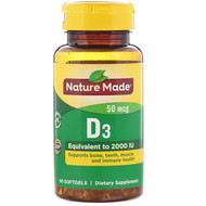 <img alt="Nature Made, Vitamin D3, 50 mcg, 90 Softgels" title="Nature Made, Vitamin D3, 50 mcg, 90 Softgels,031604025854"
