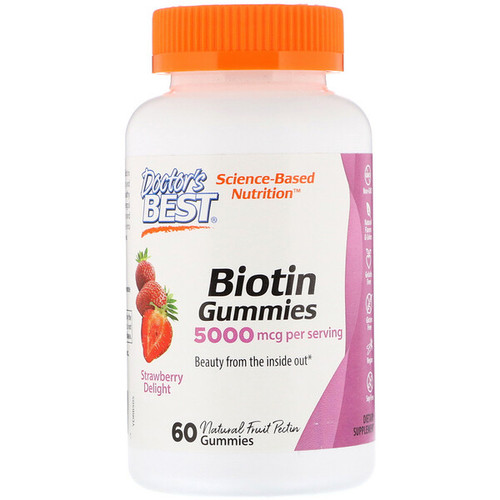 <img alt="Doctors Best, Biotin Gummies, Strawberry Delight, 5000 mcg, 60 Gummies" title="Doctors Best, Biotin Gummies, Strawberry Delight, 5000 mcg, 60 Gummies,753950005051"