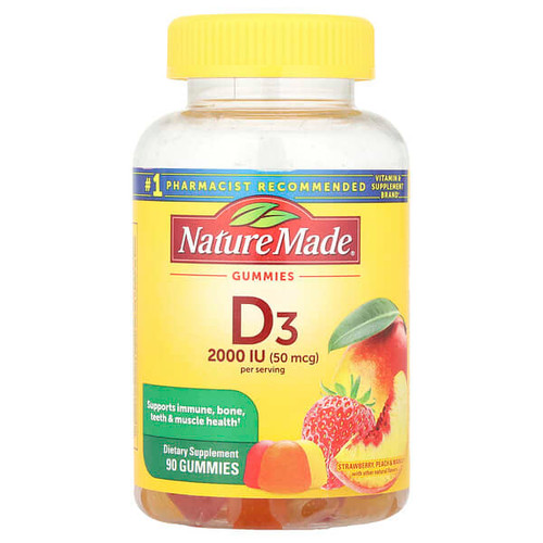<img alt="Nature Made, Vitamin D3 Gummies, Strawberry, Peach & Mango, 90 Gummies, (25 mcg (1,000 IU) per Gummy) (Discontinued Item)" title="Nature Made, Vitamin D3 Gummies, Strawberry, Peach & Mango, 90 Gummies, (25 mcg (1,000 IU) per Gummy) (Discontinued Item),031604028442"