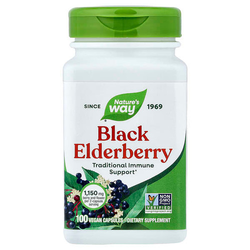 <img alt="Natures Way, Black Elderberry, 100 Vegan Capsules (575 mg per Capsule)" title="Natures Way, Black Elderberry, 100 Vegan Capsules (575 mg per Capsule),033674124406"