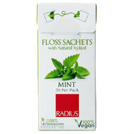 3 PACK of RADIUS, Vegan Xylitol Mint Floss Sachet, 20 Pack