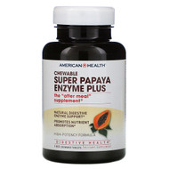 <img alt="American Health, Super Papaya Enzyme Plus, 180 Chewable Tablets" title="American Health, Super Papaya Enzyme Plus, 180 Chewable Tablets,076630502047"