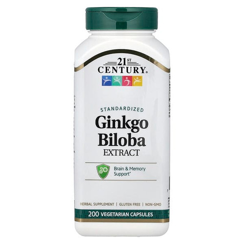 <img alt="21st Century, Ginkgo Biloba Extract, Standardized, 200 Vegetarian Capsules (60 mg per Capsule)" title="21st Century, Ginkgo Biloba Extract, Standardized, 200 Vegetarian Capsules (60 mg per Capsule),740985216873"