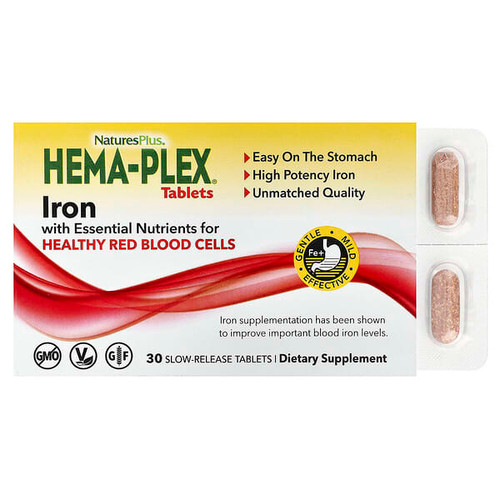 <img alt="NaturesPlus, Hema-Plex Iron, 30 Slow-Release Tablets" title="NaturesPlus, Hema-Plex Iron, 30 Slow-Release Tablets,097467037700"