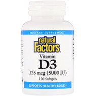 <img alt="Natural Factors, Vitamin D3, 5000 IU, 120 Softgels" title="Natural Factors, Vitamin D3, 5000 IU, 120 Softgels,068958010564"