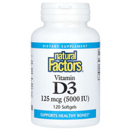 <img alt="Natural Factors, Vitamin D3, 125 mcg (5,000 IU), 120 Softgels" title="Natural Factors, Vitamin D3, 125 mcg (5,000 IU), 120 Softgels,068958010564"