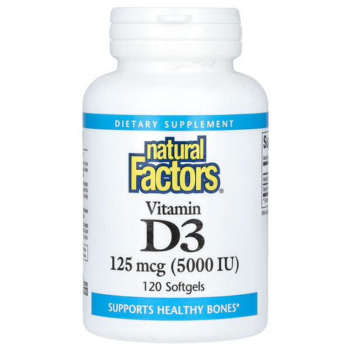 <img alt="Natural Factors, Vitamin D3, 125 mcg (5,000 IU), 120 Softgels" title="Natural Factors, Vitamin D3, 125 mcg (5,000 IU), 120 Softgels,068958010564"