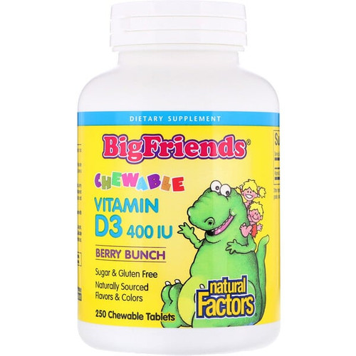 <img alt="Natural Factors, Big Friends, Chewable Vitamin D3, Berry Bunch, 400 IU, 250 Chewable Tablets" title="Natural Factors, Big Friends, Chewable Vitamin D3, Berry Bunch, 400 IU, 250 Chewable Tablets,068958015460"