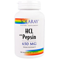 <img alt="Solaray, HCL with Pepsin, 650 mg, 100 Vegetarian Capsules" title="Solaray, HCL with Pepsin, 650 mg, 100 Vegetarian Capsules,076280048148"