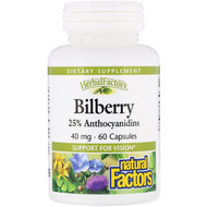 <img alt="Natural Factors, Bilberry, 40 mg, 60 Capsules" title="Natural Factors, Bilberry, 40 mg, 60 Capsules,068958041605"