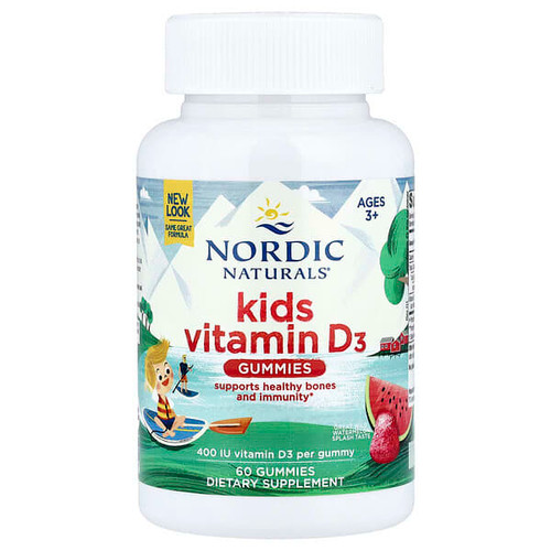 <img alt="Nordic Naturals, Kids Vitamin D3 Gummies, Ages 3+, Wild Watermelon Splash, 400 IU, 60 Gummies" title="Nordic Naturals, Kids Vitamin D3 Gummies, Ages 3+, Wild Watermelon Splash, 400 IU, 60 Gummies,768990311437"