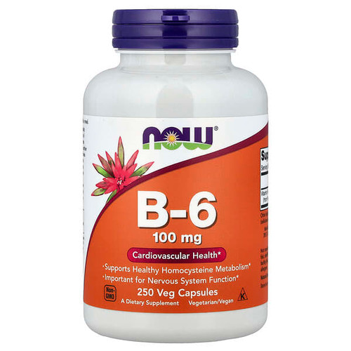 <img alt="NOW Foods, B-6, 100 mg, 250 Veg Capsules" title="NOW Foods, B-6, 100 mg, 250 Veg Capsules,733739004581"
