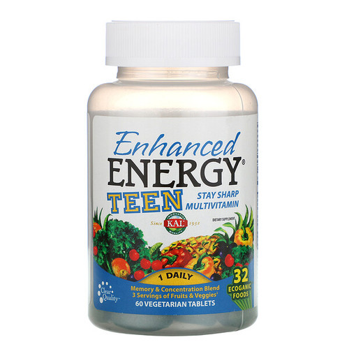 <img alt="KAL, Enhanced Energy, Teen, Memory & Concentration Blend, 60 Veggie Tabs" title="KAL, Enhanced Energy, Teen, Memory & Concentration Blend, 60 Veggie Tabs,021245748106"