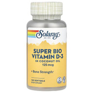 <img alt="Solaray, Super Bio Vitamin D-3, 125 mcg, 120 Softgels" title="Solaray, Super Bio Vitamin D-3, 125 mcg, 120 Softgels,076280697551"