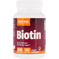 <img alt="Jarrow Formulas, Biotin, 5,000 mcg, 100 Veggie Capsules" title="Jarrow Formulas, Biotin, 5,000 mcg, 100 Veggie Capsules,790011180050"