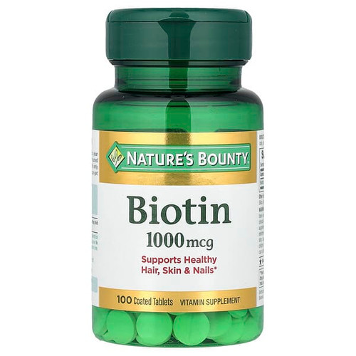 <img alt="Natures Bounty, Biotin, 1,000 mcg, 100 Coated Tablets" title="Natures Bounty, Biotin, 1,000 mcg, 100 Coated Tablets,074312079610"