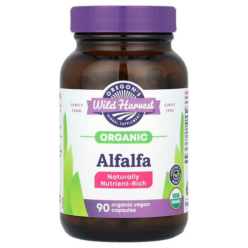 <img alt="Oregons Wild Harvest, Organic Alfalfa, 90 Organic Vegan Capsules (400 mg per Capsule)" title="Oregons Wild Harvest, Organic Alfalfa, 90 Organic Vegan Capsules (400 mg per Capsule),706195000602"