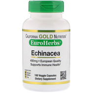 California Gold Nutrition, Echinacea, EuroHerbs, Whole Powder, 400 mg, 180 Veggie Capsules