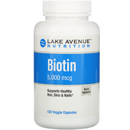 <img alt="Lake Avenue Nutrition, Biotin, 5,000 mcg, 120 Veggie Capsules" title="Lake Avenue Nutrition, Biotin, 5,000 mcg, 120 Veggie Capsules,898220016754"