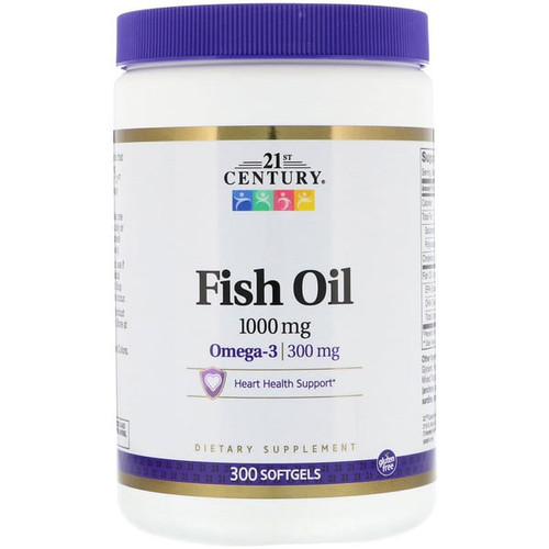 <img alt="21st Century, Fish Oil, 1,000 mg, 300 Softgels" title="21st Century, Fish Oil, 1,000 mg, 300 Softgels,740985229217"