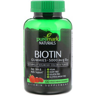 PureMark Naturals, Biotin, 5000 mcg, 100 Vegetarian Gummies