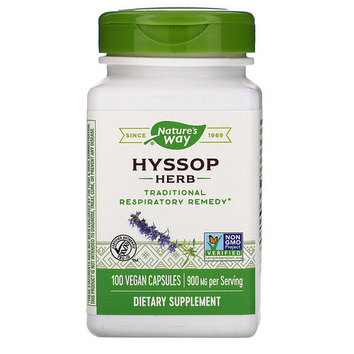 <img alt="Natures Way, Hyssop Herb, 450 mg, 100 Vegetarian Capsules" title="Natures Way, Hyssop Herb, 450 mg, 100 Vegetarian Capsules,033674143506"