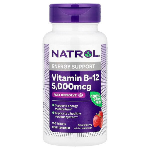 <img alt="Natrol, Vitamin B-12, Fast Dissolve, Strawberry, 5,000 mcg, 100 Tablets" title="Natrol, Vitamin B-12, Fast Dissolve, Strawberry, 5,000 mcg, 100 Tablets,047469066727"