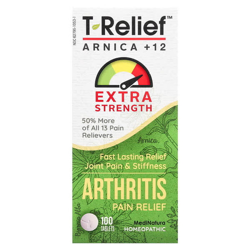 <img alt="MediNatura, T-Relief, Arnica +12, Arthritis Pain Relief, 100 Tablets" title="MediNatura, T-Relief, Arnica +12, Arthritis Pain Relief, 100 Tablets,787647101061"