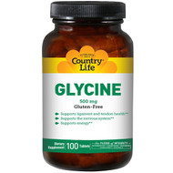 <img alt="Country Life, Glycine, 500 mg, 100 Tablets" title="Country Life, Glycine, 500 mg, 100 Tablets,015794012306"