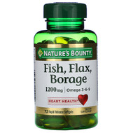<img alt="Natures Bounty, Fish, Flax, Borage, 1,200 mg, 72 Rapid Release Softgels" title="Natures Bounty, Fish, Flax, Borage, 1,200 mg, 72 Rapid Release Softgels,074312101519"