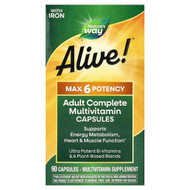 <img alt="Natures Way, Alive Max 6 Potency, Adult Complete Multivitamin, With Iron, 90 Capsules" title="Natures Way, Alive Max 6 Potency, Adult Complete Multivitamin, With Iron, 90 Capsules,033674150900"