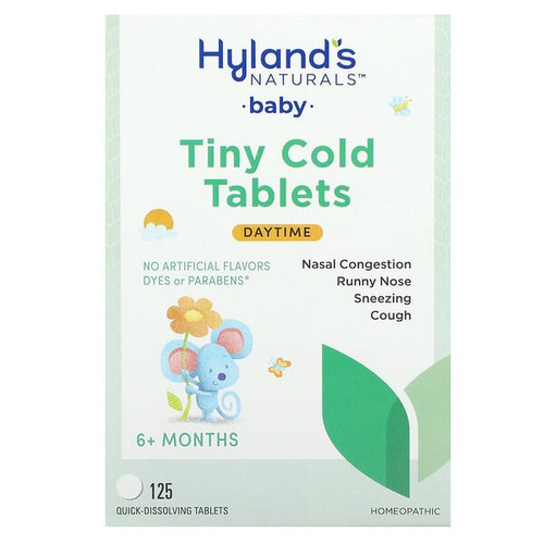 <img alt="Hylands Naturals, Baby, Tiny Cold Tablets, Daytime, 6+ Months, 125 Quick-Dissolving Tablets" title="Hylands Naturals, Baby, Tiny Cold Tablets, Daytime, 6+ Months, 125 Quick-Dissolving Tablets,354973315815"