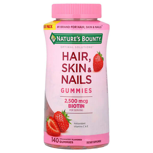 <img alt="Natures Bounty, Optimal Solutions, Hair, Skin & Nails Gummies, Strawberry, 140 Gummies" title="Natures Bounty, Optimal Solutions, Hair, Skin & Nails Gummies, Strawberry, 140 Gummies,074312801525"