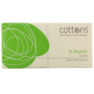 <img alt="Cottons Comforts, 100% Natural Cotton Tampons, Regular, Unscented, 16 Tampons" title="Cottons Comforts, 100% Natural Cotton Tampons, Regular, Unscented, 16 Tampons,9318153001807"