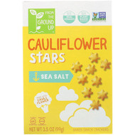 3 PACK of From The Ground Up, Cauliflower Stars, Baked Snack Crackers, Sea Salt, 3.5 oz (99 g)
