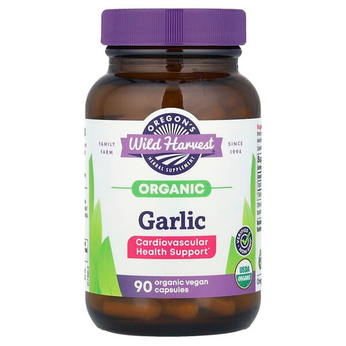 <img alt="Oregons Wild Harvest, Organic Garlic, 90 Organic Vegan Capsules (525 mg per Capsule)" title="Oregons Wild Harvest, Organic Garlic, 90 Organic Vegan Capsules (525 mg per Capsule),706195000329"