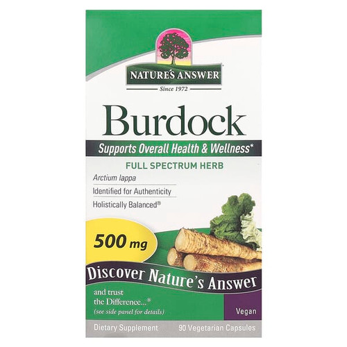 <img alt="Natures Answer, Burdock, 500 mg, 90 Vegetarian Capsules" title="Natures Answer, Burdock, 500 mg, 90 Vegetarian Capsules,083000161346"