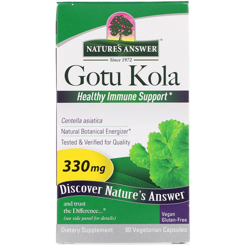 <img alt="Natures Answer, Gotu Kola, Healthy Immune Support, 330 mg, 60 Vegetarian Capsules" title="Natures Answer, Gotu Kola, Healthy Immune Support, 330 mg, 60 Vegetarian Capsules,083000163937"