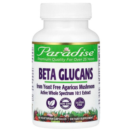<img alt="Paradise Herbs, Beta Glucans, 60 Vegetarian Capsules (250 mg per Capsule)" title="Paradise Herbs, Beta Glucans, 60 Vegetarian Capsules (250 mg per Capsule),601944777388"