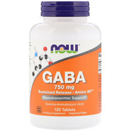 Now Foods, GABA, 750 mg, 120 Tablets