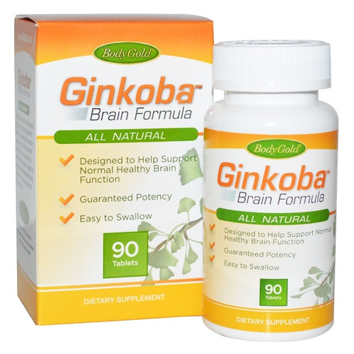 <img alt="BodyGold, Ginkoba Brain Formula, 90 Tablets" title="BodyGold, Ginkoba Brain Formula, 90 Tablets,793190020261"