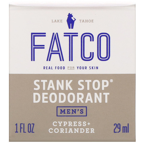 <img alt="Fatco, Stank Stop Natural Deodorant, Mens, Cypress + Coriander, 1 fl oz (29 ml)" title="Fatco, Stank Stop Natural Deodorant, Mens, Cypress + Coriander, 1 fl oz (29 ml),858595005258"