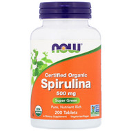 <img alt="Now Foods, Certified Organic Spirulina, 500 mg, 200 Tablets" title="Now Foods, Certified Organic Spirulina, 500 mg, 200 Tablets,733739026989"