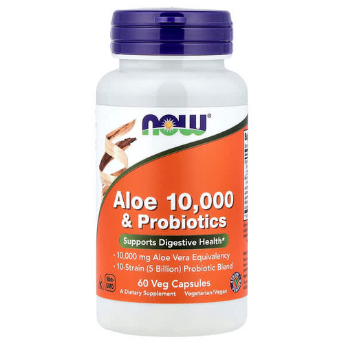 <img alt="NOW Foods, Aloe 10,000 & Probiotics, 60 Veg Capsules" title="NOW Foods, Aloe 10,000 & Probiotics, 60 Veg Capsules,733739030290"