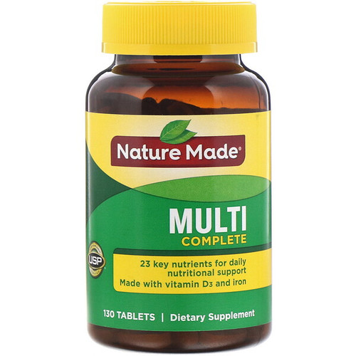 <img alt="Nature Made, Multi Complete, 130 Tablets" title="Nature Made, Multi Complete, 130 Tablets,031604025182"