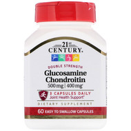 <img alt="21st Century, Glucosamine / Chondroitin, Double Strength, 500 mg / 400 mg, 60 Easy to Swallow Capsules" title="21st Century, Glucosamine / Chondroitin, Double Strength, 500 mg / 400 mg, 60 Easy to Swallow Capsules,740985223017"