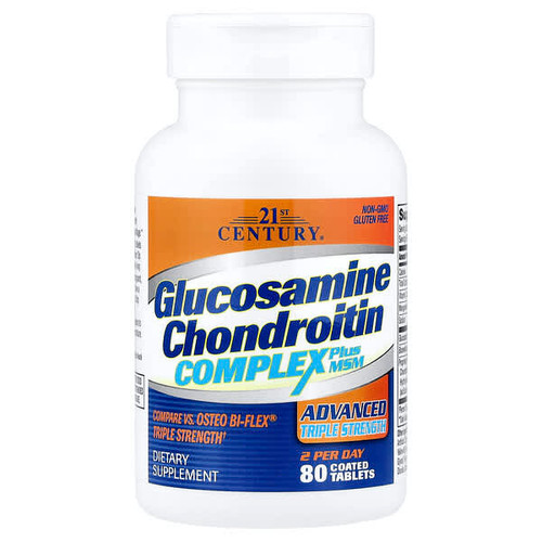 <img alt="21st Century, Glucosamine Chondroitin Complex plus MSM, 80 Coated Tablets" title="21st Century, Glucosamine Chondroitin Complex plus MSM, 80 Coated Tablets,740985272909"