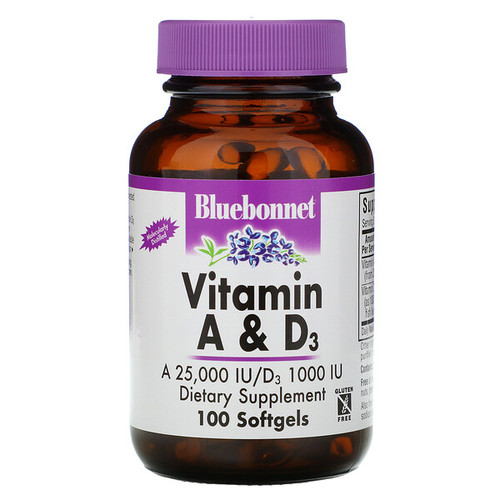 <img alt="Bluebonnet Nutrition, Vitamin A & D3, 100 Softgels" title="Bluebonnet Nutrition, Vitamin A & D3, 100 Softgels,743715003033"