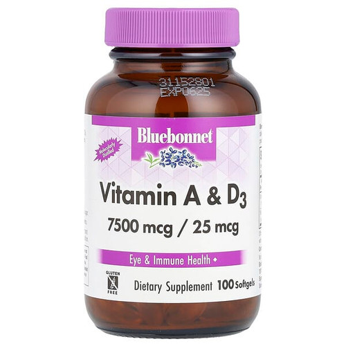 <img alt="Bluebonnet Nutrition, Vitamin A & D3, 100 Softgels" title="Bluebonnet Nutrition, Vitamin A & D3, 100 Softgels,743715003033"